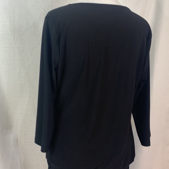 WHBM Black Long Sleeved Mini Dress w/ Gold Shoulder Detail - Picture 13 of 17